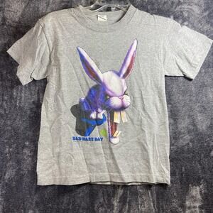 1990s Vintage Retro RL Stine Goosebumps Bad Hare Day #41 Child Size‎ M T-Shirt